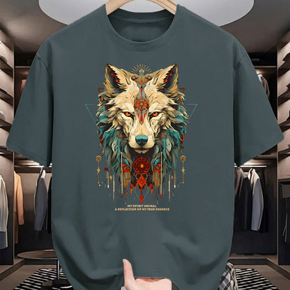 Native American T-Shirts, Vintage Native American Unisex T-Shirt/Hoodie/Sweatshirt HLT00 - Wolf Spirit Animal Sacred Shaman Native American Clan (1)