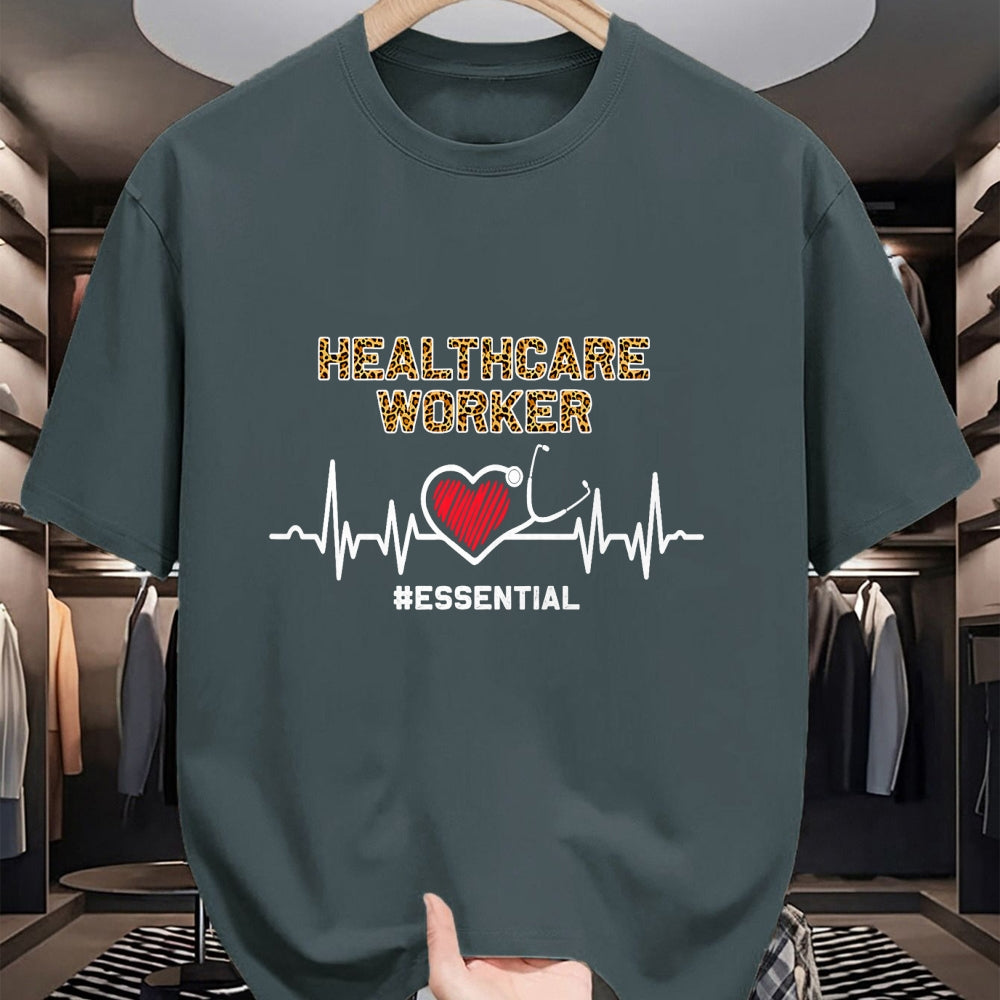 Best Doctor Shirt, Funny Doctor UnisexT-Shirt/Hoodie/Sweatshirt HLT00 - Healthcare Worker Essential Heartbeat Nursing Leopard T-Shirt