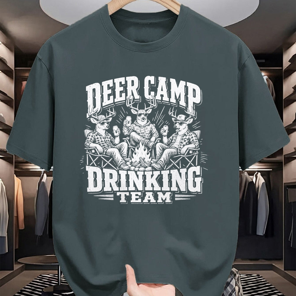 Funny Camping Shirt, Gift For Camping Lover Unisex T-Shirt/Hoodie/Sweatshirt HLT00 - Deer Camp Drinking Team - Funny Buck Deer Hunting T-Shirt