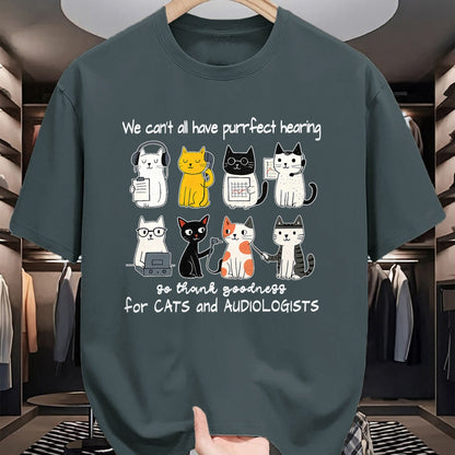 Best Doctor Shirt, Funny Doctor UnisexT-Shirt/Hoodie/Sweatshirt HLT00 - Cute Cat Audiology Ear Dr Audiologist Vestibular Therapist T-Shirt