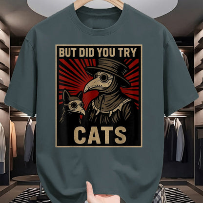 Best Doctor Shirt, Funny Doctor UnisexT-Shirt/Hoodie/Sweatshirt HLT00 - But Did You Try Cats Plague Doctor Middle Age Medicines T-Shirt, Women, Black, Large