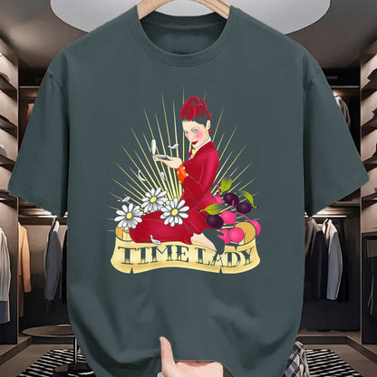 Best Doctor Shirt, Funny Doctor UnisexT-Shirt/Hoodie/Sweatshirt HLT00 - Doctor Who Rockabilly Missy Time Lady Vintage TimeTravel Fan T-Shirt - Women_s Unisex-Adults Black C
