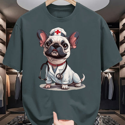 Best Doctor Shirt, Funny Doctor UnisexT-Shirt/Hoodie/Sweatshirt HLT00 - French Bulldog Nurse Dog Doctor Stethoscope T-Shirt