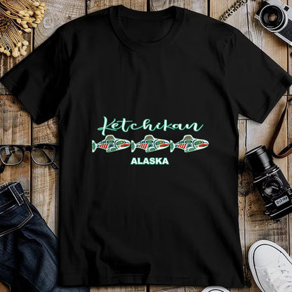 Native American T-Shirts, Vintage Native American Unisex T-Shirt/Hoodie/Sweatshirt HLT00 - Ketchikan Alaska Native Art Salmon Fishing Capital Souvenir