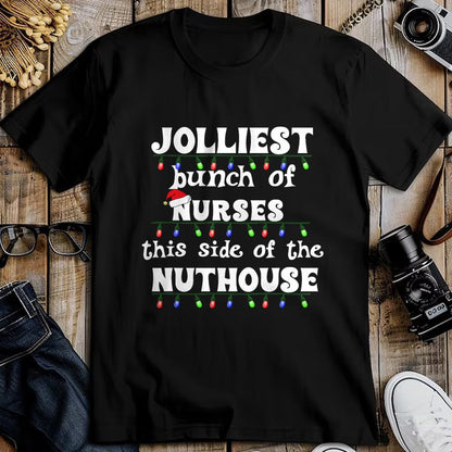 Funny Nurse Shirt, Nurse Unisex T-Shirt/Hoodie/Sweatshirt HLT00 - Funny Christmas Matching Group Work Jolliest Bunch of Nurses T-Shirt