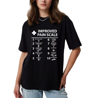 Best Doctor Shirt, Funny Doctor UnisexT-Shirt/Hoodie/Sweatshirt HLT00 - Improved Pain Scale Healthcare Nurse Pain Level Chart Doctor T-Shirt, Men, Black, 3X-Large