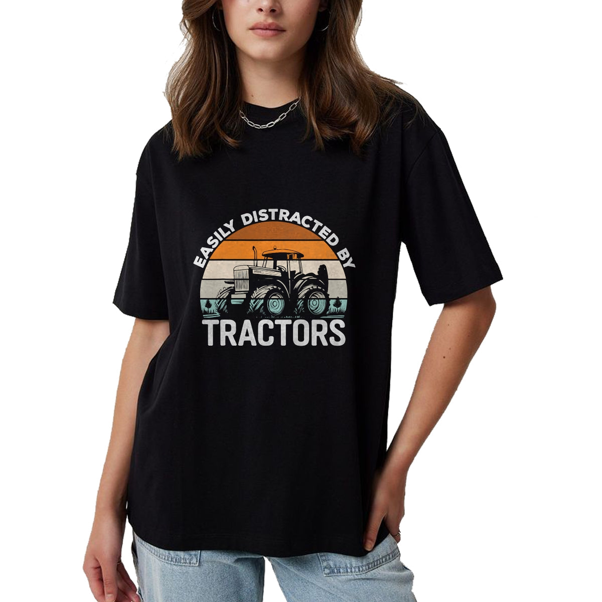Best Farmer Life Shirt, Funny Farmer UnisexT-Shirt/Hoodie/Sweatshirt HLT00 - Farming Humor Easily Distracted By Tractor Farmer Mens T-Shirt