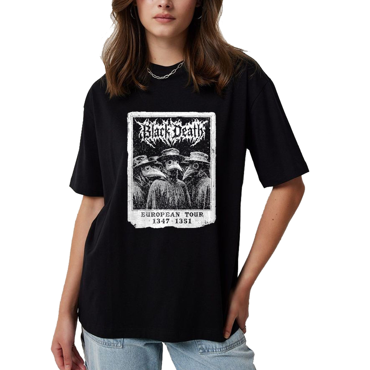 Best Doctor Shirt, Funny Doctor UnisexT-Shirt/Hoodie/Sweatshirt HLT00 - Black Death European Tour  Plague Doctor Fake Band Merch T-Shirt