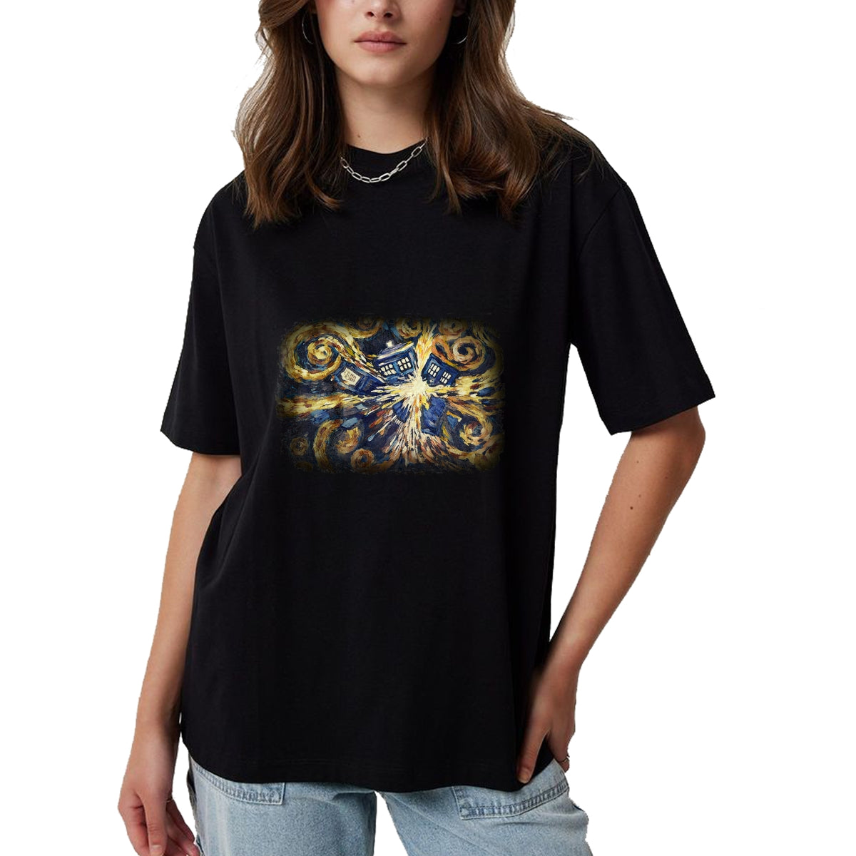 Best Doctor Shirt, Funny Doctor UnisexT-Shirt/Hoodie/Sweatshirt HLT00 - Art Tardis Van Gogh Time Travel Sci-Fi Fan T-Shirt
