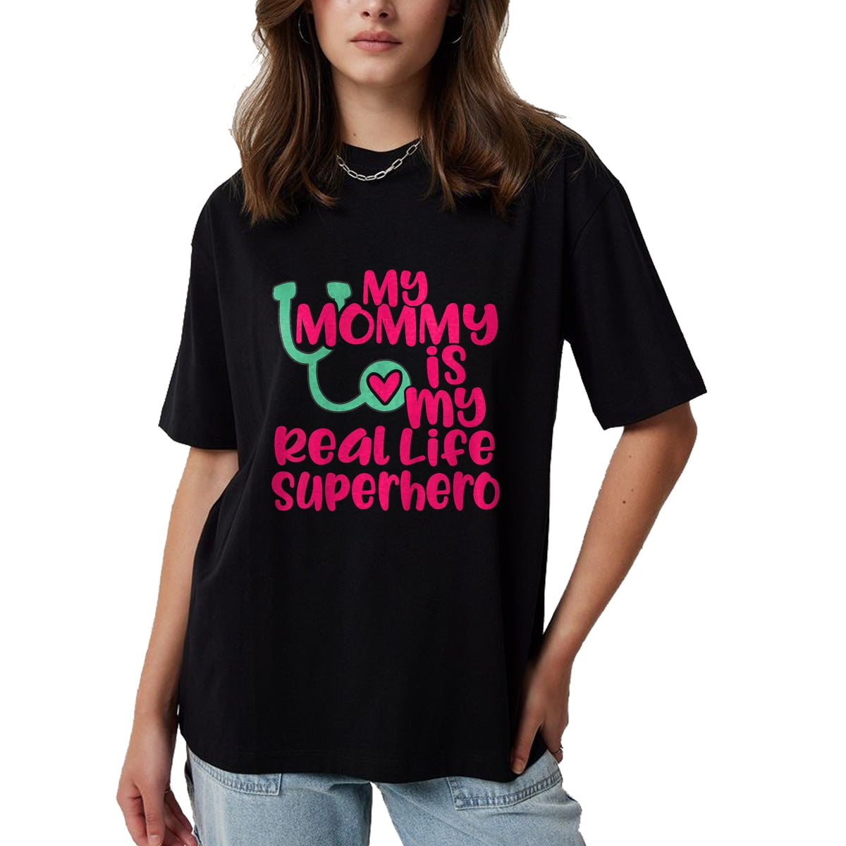 Best Doctor Shirt, Funny Doctor UnisexT-Shirt/Hoodie/Sweatshirt HLT00 - Cute My Mommy is a Real Life Superhero Nurse or Doctor T-Shirt