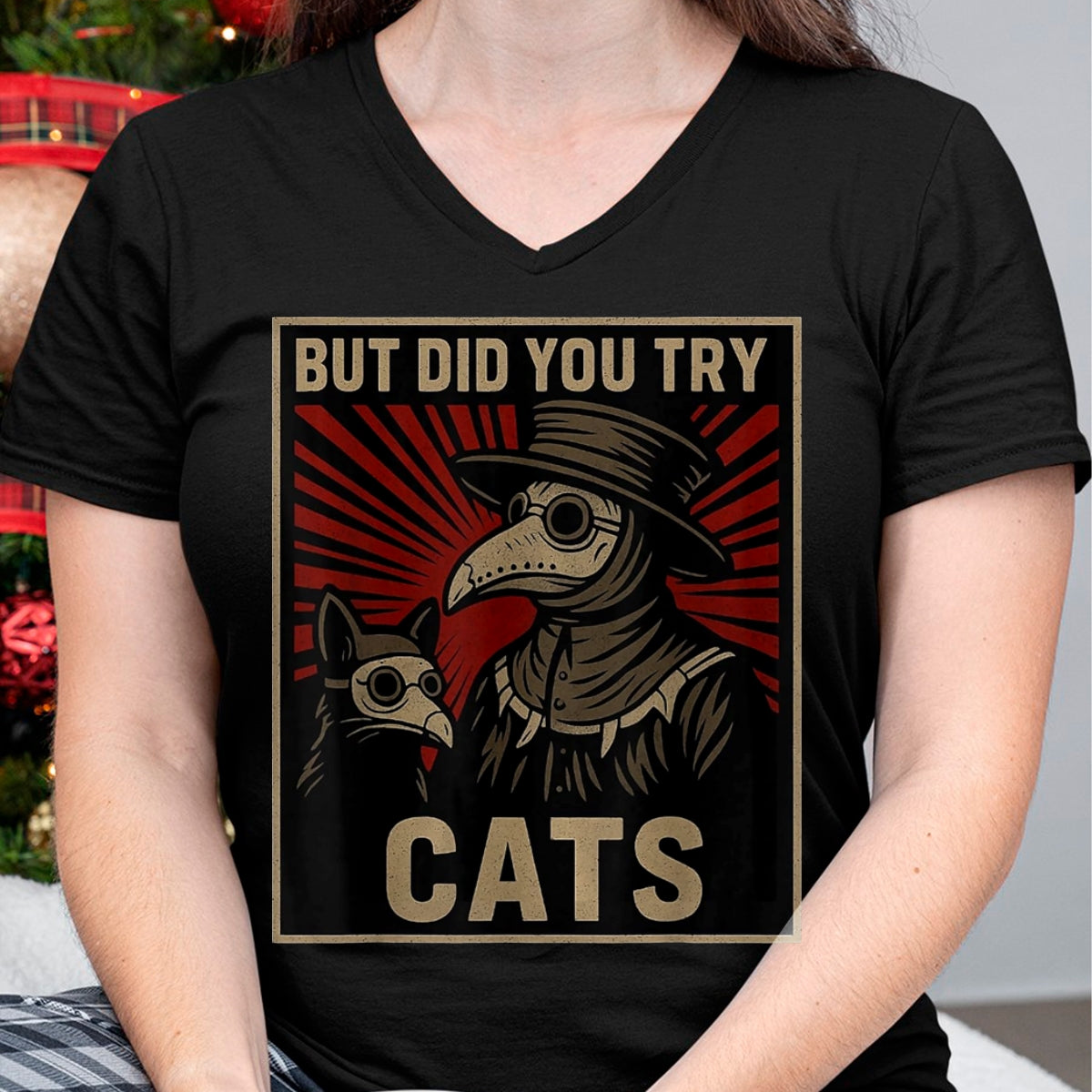 Best Doctor Shirt, Funny Doctor UnisexT-Shirt/Hoodie/Sweatshirt HLT00 - But Did You Try Cats Plague Doctor Middle Age Medicines T-Shirt, Women, Black, Large