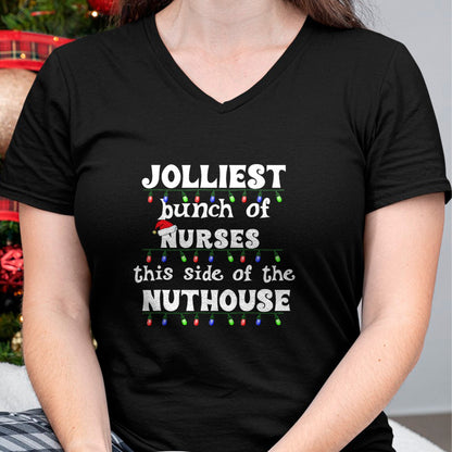 Funny Nurse Shirt, Nurse Unisex T-Shirt/Hoodie/Sweatshirt HLT00 - Funny Christmas Matching Group Work Jolliest Bunch of Nurses T-Shirt