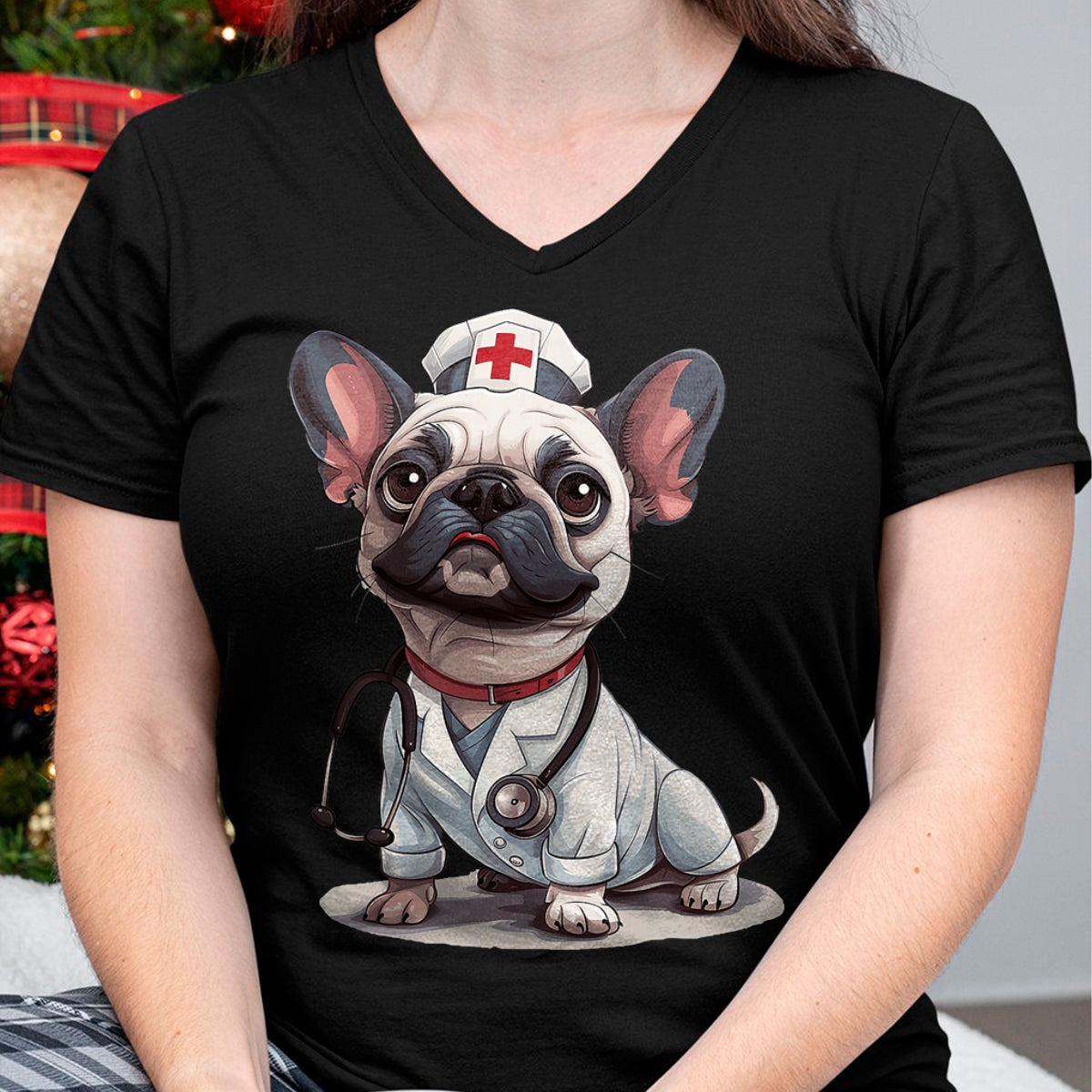 Best Doctor Shirt, Funny Doctor UnisexT-Shirt/Hoodie/Sweatshirt HLT00 - French Bulldog Nurse Dog Doctor Stethoscope T-Shirt
