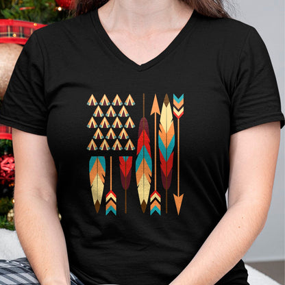 Native American T-Shirts, Vintage Native American Unisex T-Shirt/Hoodie/Sweatshirt HLT00 - Native American Pride USA Flag