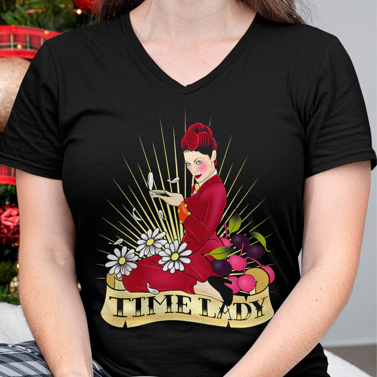 Best Doctor Shirt, Funny Doctor UnisexT-Shirt/Hoodie/Sweatshirt HLT00 - Doctor Who Rockabilly Missy Time Lady Vintage TimeTravel Fan T-Shirt - Women_s Unisex-Adults Black C