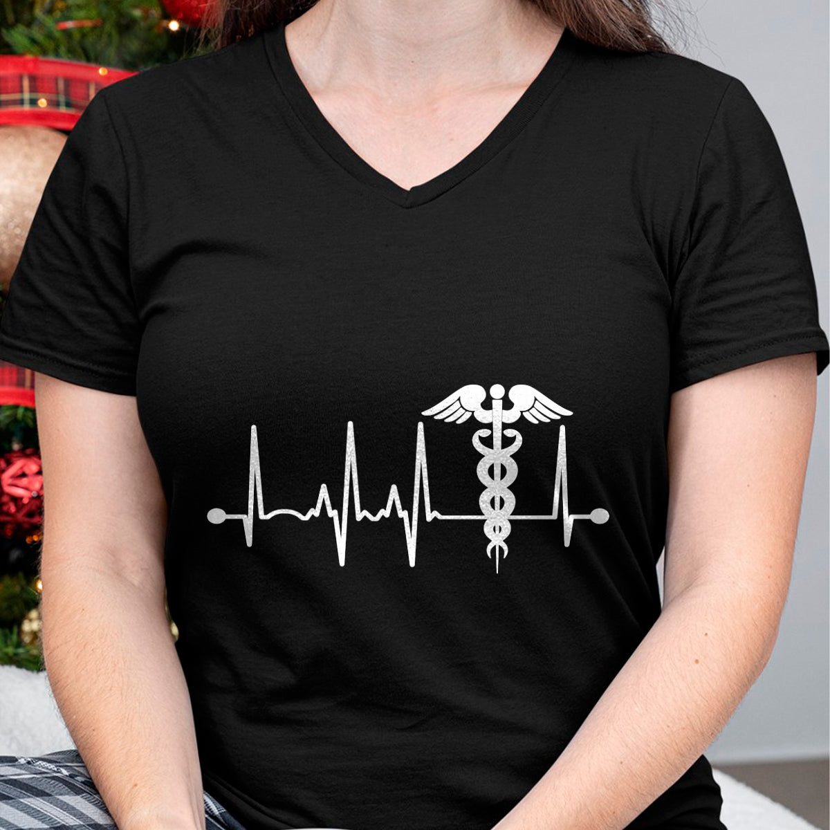 Best Doctor Shirt, Funny Doctor UnisexT-Shirt/Hoodie/Sweatshirt HLT00 - Heartbeat Caduceus For Women Men Nurse Physician Doctor Long Sleeve T-Shirt