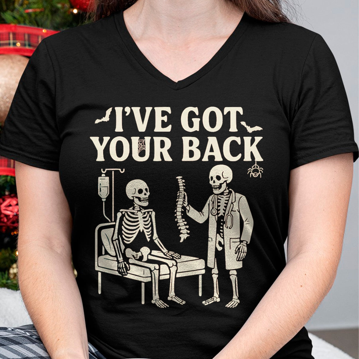 Best Doctor Shirt, Funny Doctor UnisexT-Shirt/Hoodie/Sweatshirt HLT00 - I've Got Your Back Halloween Skeleton Doctor Costume T-Shirt, Men, Dark Heather Grey, 3X-Large