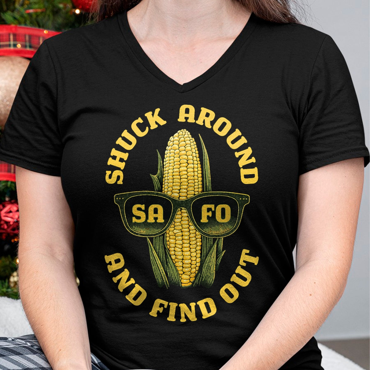 Best Farmer Life Shirt, Funny Farmer UnisexT-Shirt/Hoodie/Sweatshirt HLT00 - Funny Shuck Around and Find Out SAFO Farmers Corn Sunglasses T-Shirt