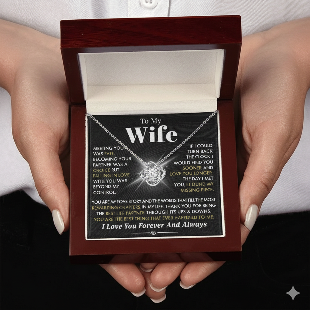 Gift To My Wife From Husband - Premium Love Knot Necklace