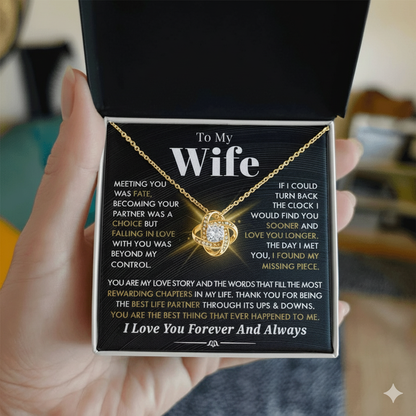 Gift To My Wife From Husband - Premium Love Knot Necklace