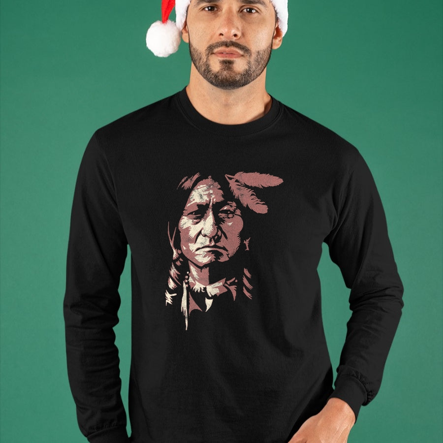 Native American T-Shirts, Vintage Native American Unisex T-Shirt/Hoodie/Sweatshirt HLT00 - sitting bull native american chief indian warrior men women