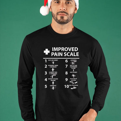 Best Doctor Shirt, Funny Doctor UnisexT-Shirt/Hoodie/Sweatshirt HLT00 - Improved Pain Scale Healthcare Nurse Pain Level Chart Doctor T-Shirt, Men, Black, 3X-Large