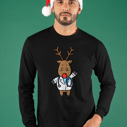 Best Doctor Shirt, Funny Doctor UnisexT-Shirt/Hoodie/Sweatshirt HLT00 - Reindeer Doctor Nurse Stethoscope Medical Christmas PJ T-Shirt