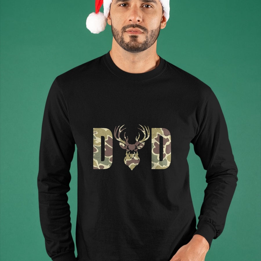 Funny Hunting Shirt, Gift For Hunting Lover Unisex T-Shirt/Hoodie/Sweatshirt HLT00 - Old School Camo Dad Hunting, Camouflage Deer Father_s Day T-Shirt