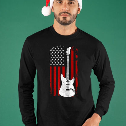 Guitar Lover Shirt, Funny Guitar UnisexT-Shirt/Hoodie/Sweatshirt HLT00 - Guitar American US Flag Music Player Electric Guitarist Gift T-Shirt