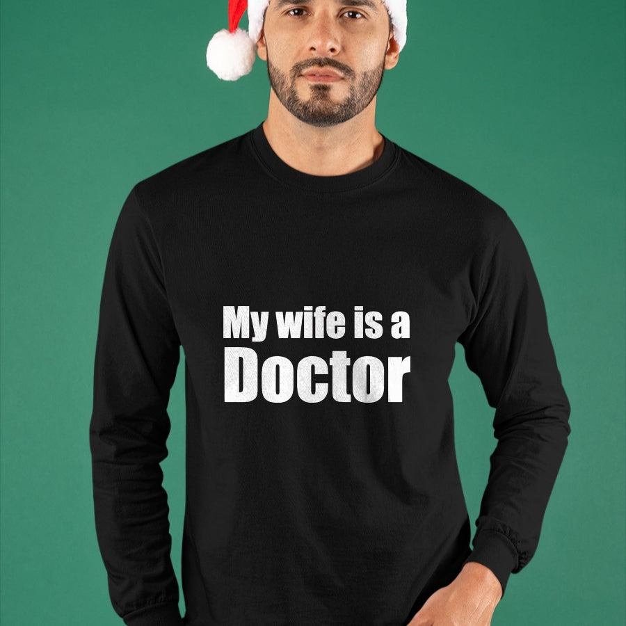 Best Doctor Shirt, Funny Doctor UnisexT-Shirt/Hoodie/Sweatshirt HLT00 - Funny My Wife is a Doctor Shirt for Husband T-Shirt, Men, Black, 3X-Large