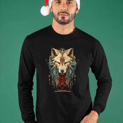 Native American T-Shirts, Vintage Native American Unisex T-Shirt/Hoodie/Sweatshirt HLT00 - Wolf Spirit Animal Sacred Shaman Native American Clan (1)
