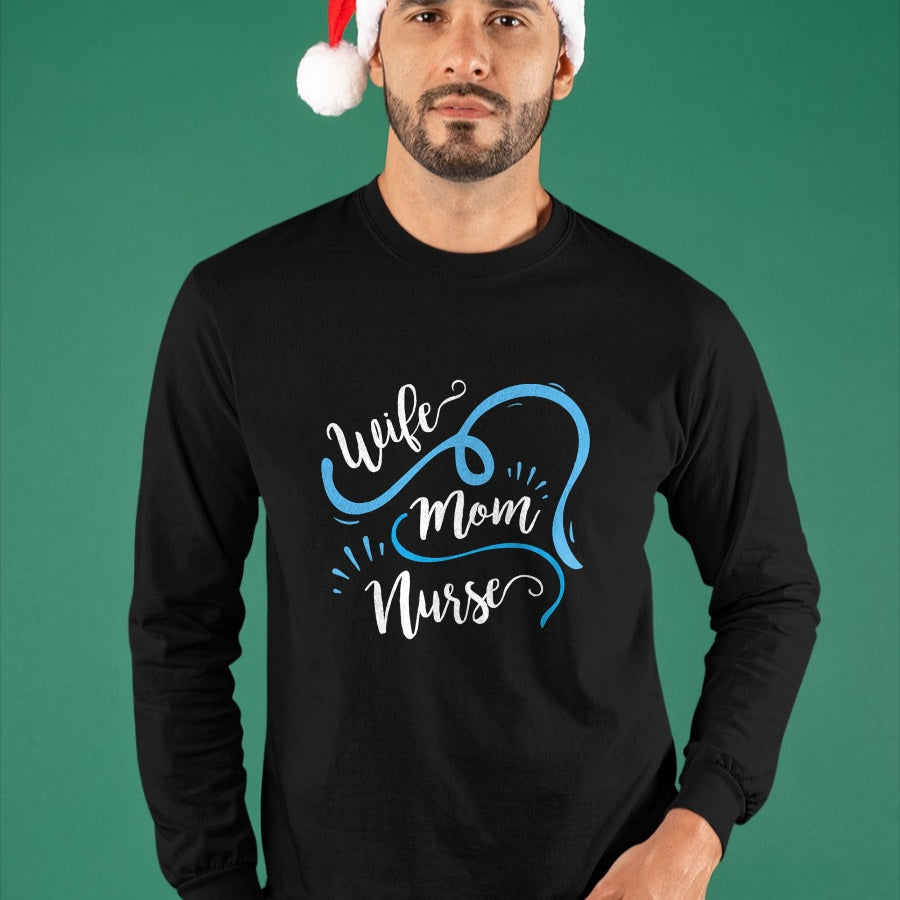 Funny Nurse Shirt, Nurse Unisex T-Shirt/Hoodie/Sweatshirt HLT00 - Wife Mom Nurse T Shirt for Nurses (LPN, BSN, RN, NP) (1)