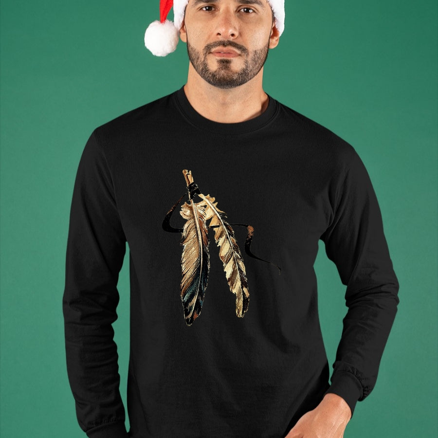 Native American T-Shirts, Vintage Native American Unisex T-Shirt/Hoodie/Sweatshirt HLT00 - Southwest Native American Indian Tribal Art Colorful Feather