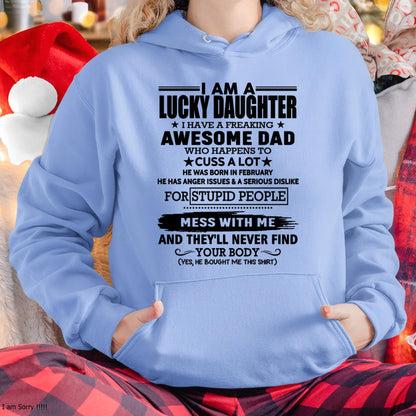February - I'm Lucky Daughter - Gift for Daughter from Dad - TRNN02 (SKU-T1406DD-02)