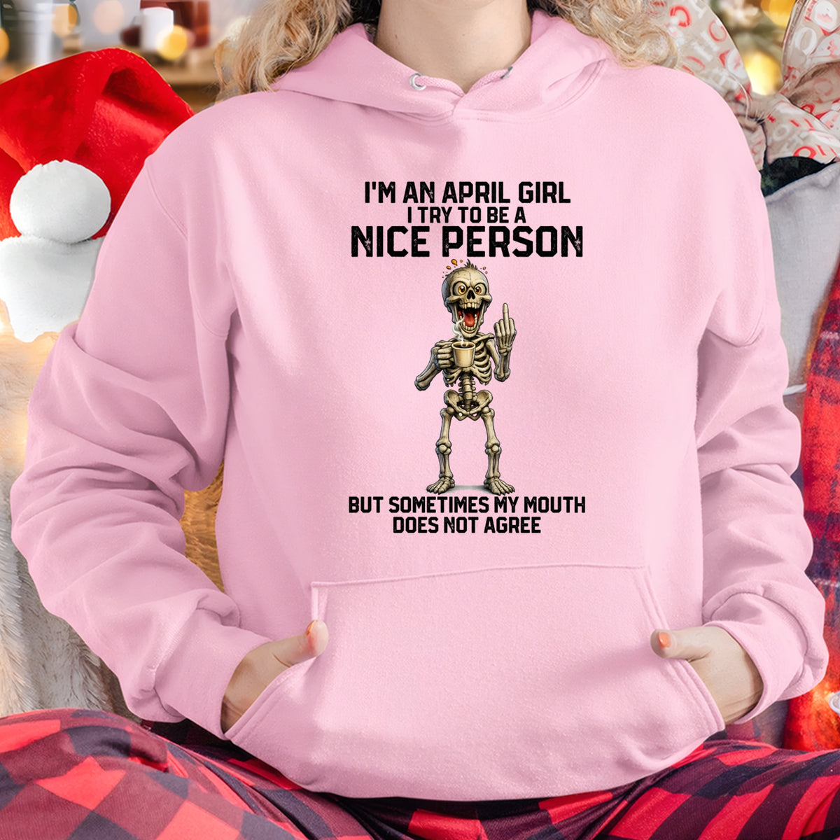 APRIL GIRL - Try To Be A Nice Person But Sometimes My Mouth Doesn’t Agree - BIRTHDAY GIFT T-SHIRT FOR WOMEN - TRNN04 (SKU2603-128-04)