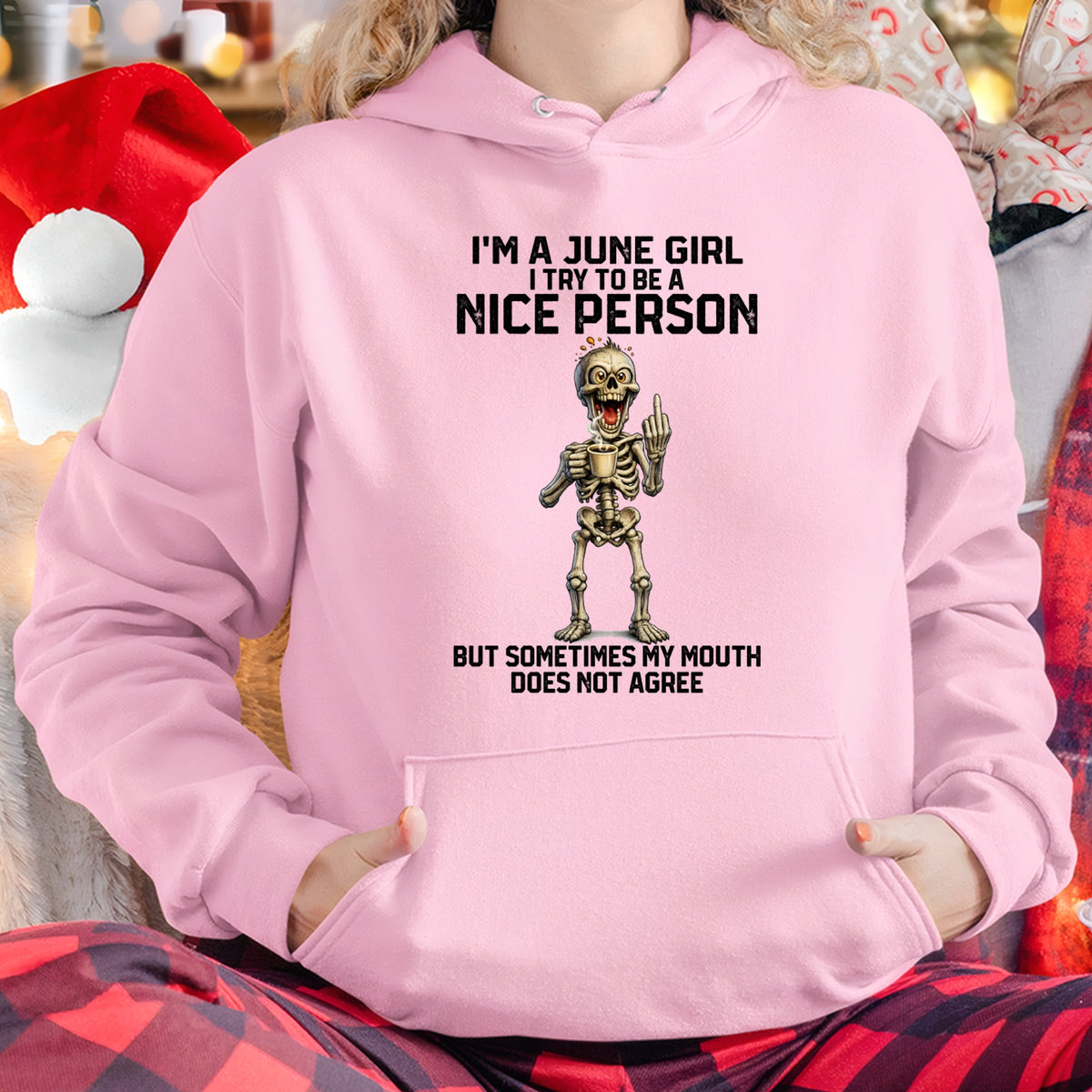JUNE GIRL - Try To Be A Nice Person But Sometimes My Mouth Doesn’t Agree - BIRTHDAY GIFT T-SHIRT FOR WOMEN - TRNN06 (SKU2603-128-06)