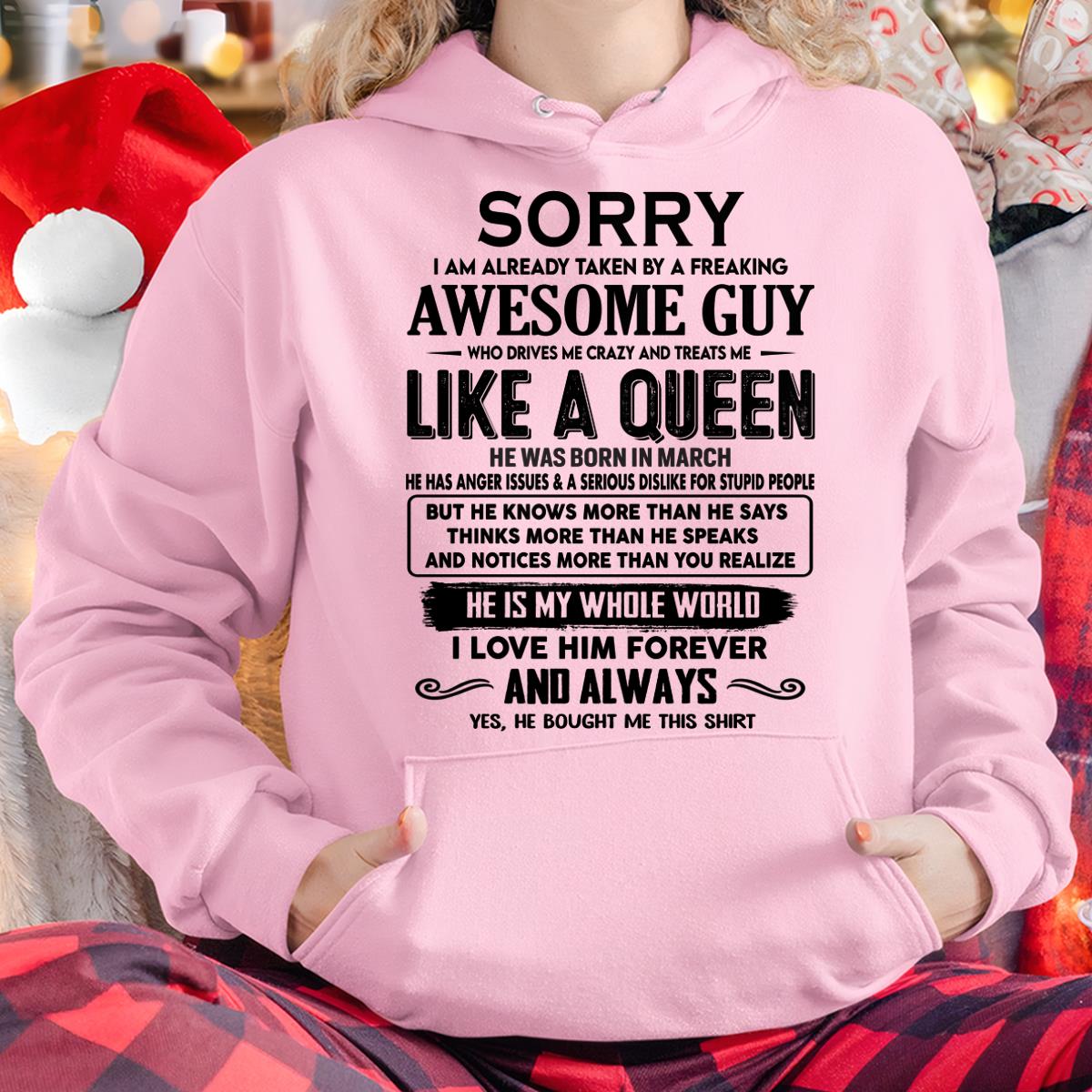 March - Sorry I am already taken by a freaking awesome guy - Gift for Wife From Husband - TRNN03 (SKU-SRG-03)