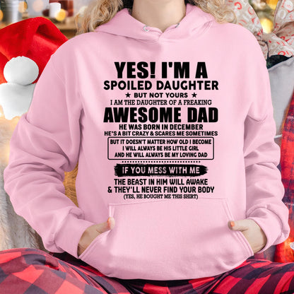 December - I'm Spoiled Daughter - Gift for Daughter from Dad - TRNN12 (SKU-TDD1206-12)