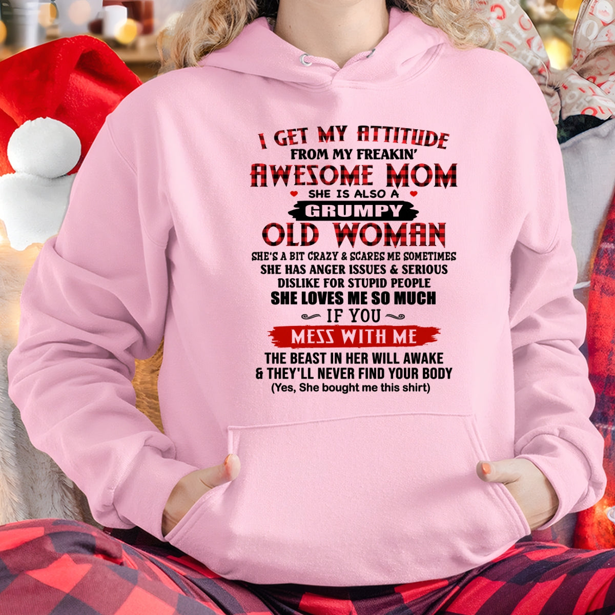 I Get My Attitude From My Awesome Mom | Lovely T-Shirt From Mom To Daughter - TRNN00 (SKU2603-136-00)