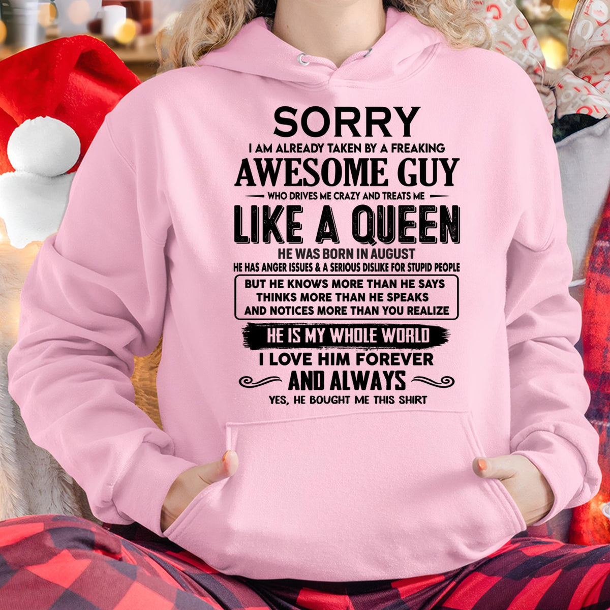 August - Sorry I am already taken by a freaking awesome guy - Gift for Wife From Husband - TRNN08 (SKU-SRG-08)