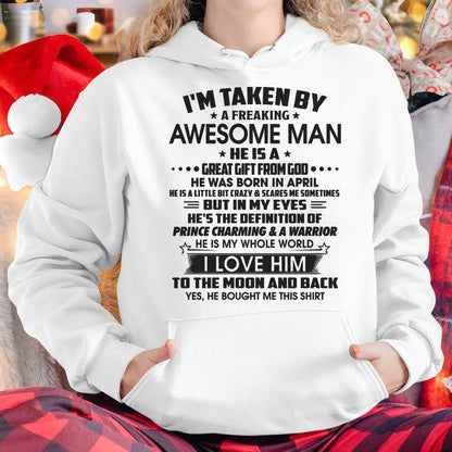 APRIL - I'M TAKEN BY A FREAKING AWESOME MAN HE IS A GREAT GIFT FROM GOD - FROM HUSBAND - TRNN04 (SKU26T-01234-04)
