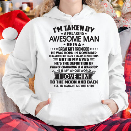 NOVEMBER - I'M TAKEN BY A FREAKING AWESOME MAN HE IS A GREAT GIFT FROM GOD - FROM HUSBAND - TRNN11 (SKU26T-01234-11)