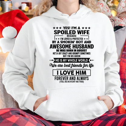 AUGUST - YES I'M A SPOILED WIFE OF A SMOKIN' HOT AND AWESOME HUSBAND - FROM HUSBAND - TRNN08 (SKU26T-01197-08)