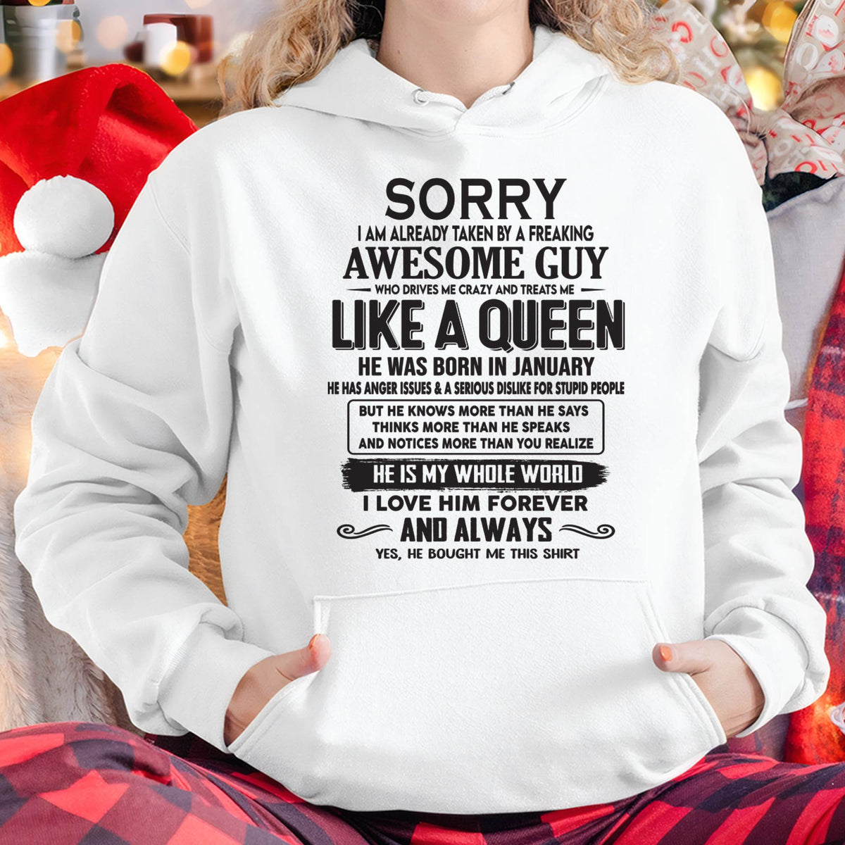 January - Sorry I am already taken by a freaking awesome guy - Gift for Wife From Husband - TRNN01 (SKU08-25-01)