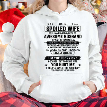 May - As A Spoiled Wife I Have Freaking Awesome Husband - Special Gift For Your Wife From Husband - TRNN05 (SKU26T-01-42-05)