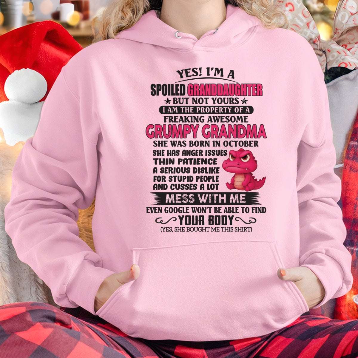 OCTOBER - YES, I'M A SPOILED GRANDDAUGHTER - GIFT FROM GRANDMA FOR GRANDDAUGHTER - TRNN10 (SKU09-96-10)