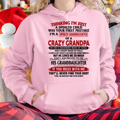 THINKING I’M JUST A SPOILED GRANDDAUGHTER OF A CRAZY GRANDPA - FROM GRANDPA - TRNN00 (SKU12-256-00)