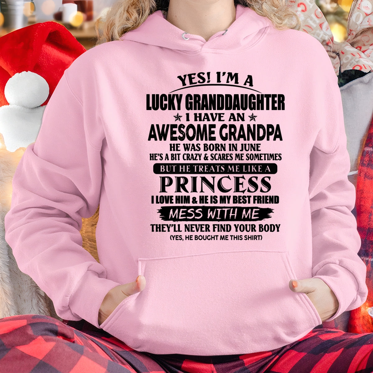 JUNE - YES I'M A LUCKY GRANDDAUGHTER - GIFT FROM GRANDPA - TRNN06 (SKU2607-112-06)