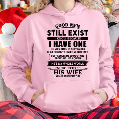 SEPTEMBER- GOOD MEN STILL EXIST - T Shirt From Husband - TRNN09 (SKU2606-24-09)