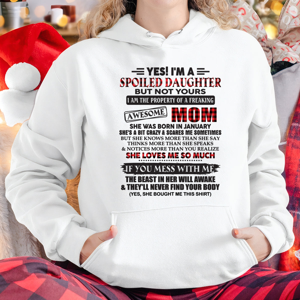 JANUARY - Spoiled Daughter Of Awesome Mom T-Shirt - Perfect Gift From Mom - TRNN01 (SKU11-149-01)